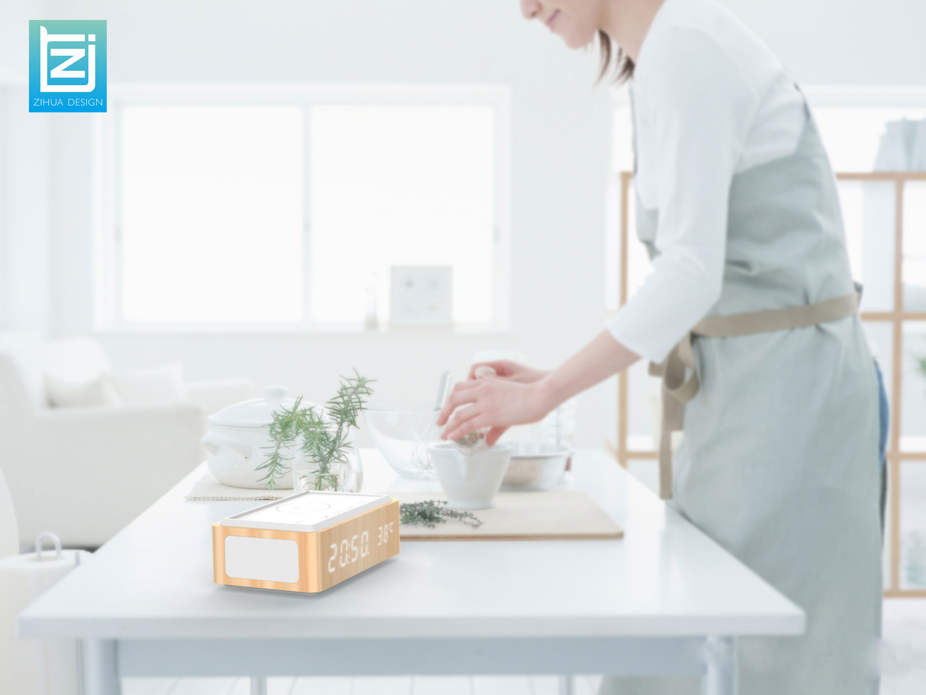 Bluetooth Speaker ，Wireless charging，like a breath of fresh air，original，grain，Bamboo grain，